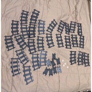 Lego Holiday Railroad Lot 40 Train Track 20 Curve 8 Straight 8 Flex 4 Round Gray